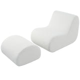 Curved Lounge Chair With Ottoman And High Resilience Foam
