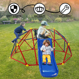 Innovative Dome Climber With Slide And Climbing Stones - Blue / Red