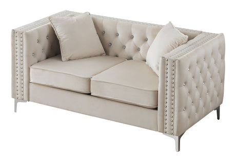 Chic Contemporary Loveseat - Ivory