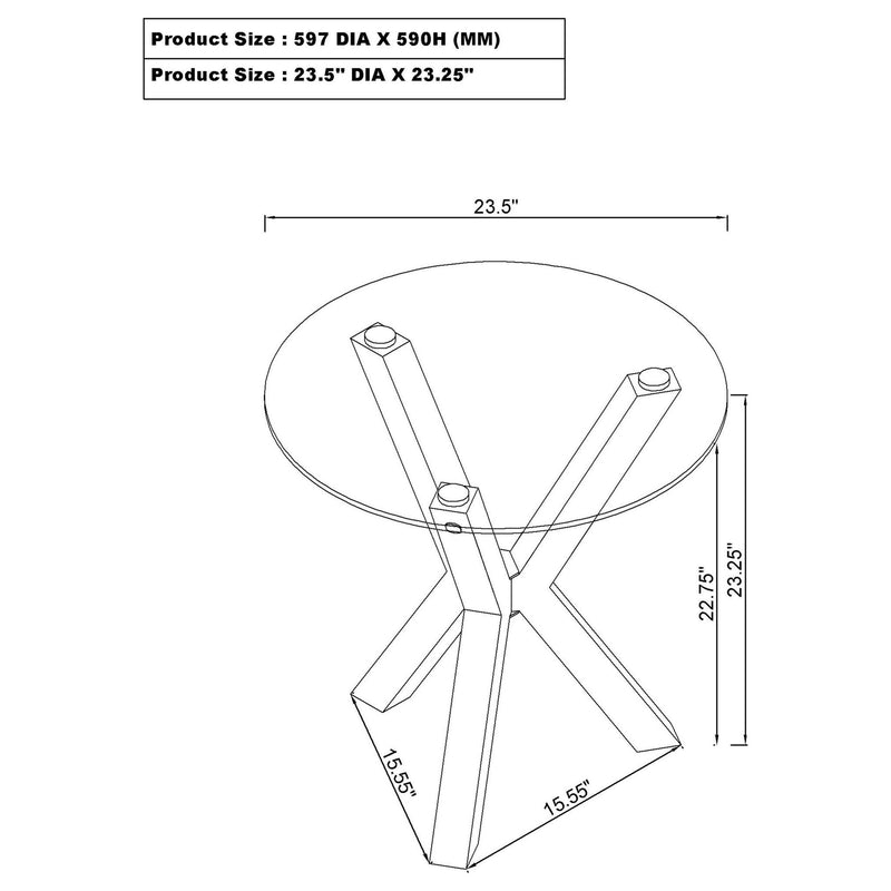 Alexa - Round Tempered Glass Top End Table - Chrome