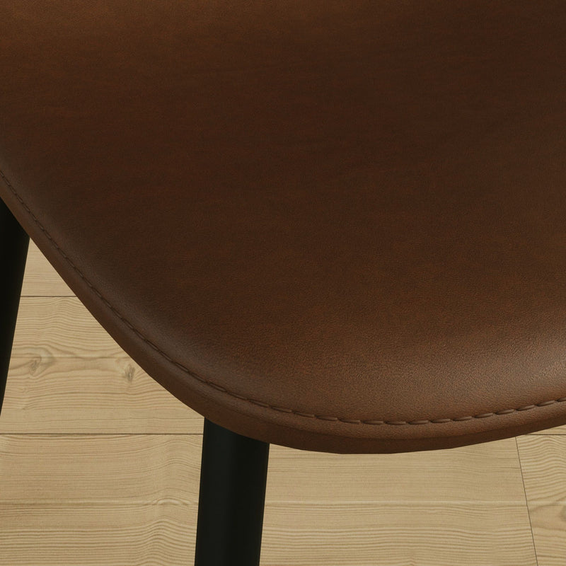Modern Dining Chairs With Soft Upholstered Seat, Spoon Shape Design