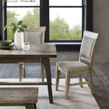 Dining Side Chair With Cushioned Seats And Backs (Set of 2) - Cream / Gray