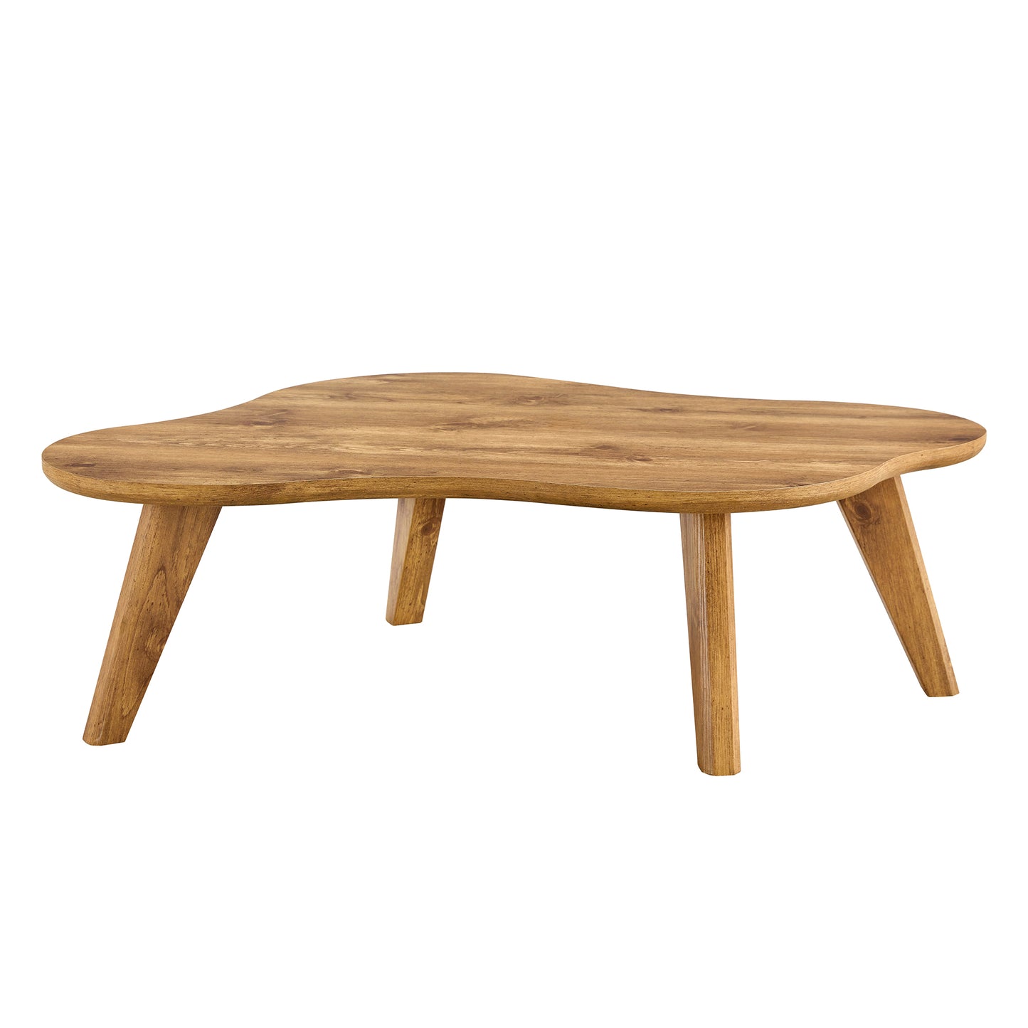 Modern minimalist wood color table top. Solid wood legs, cloud shape to give you a new experience, computer desk. The game table. Suitable for dining and living rooms.