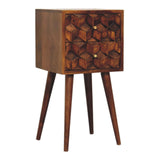 Mini Cube 2 Drawer Nightstand - Chestnut