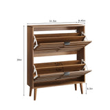 Medieval - Independent Shoe Cabinet With 2 Flip Drawers - Walnut