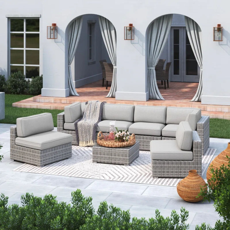 Outdoor Wicker Seating Group With Cushions
