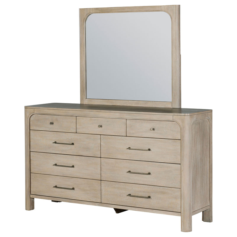 Flores - 9 Drawer Dresser With Mirror - Mango Color