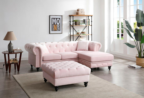 Nola - Sofa Chaise - Pink
