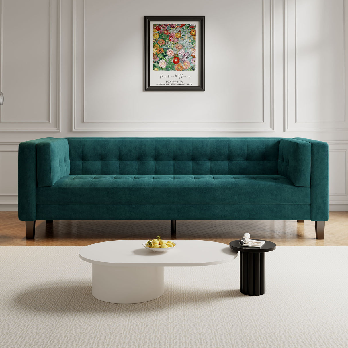 3 Seater Upholstered Tufted Sofa