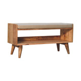 Solid Wood Bench With Upholstered Sea