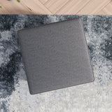 Amber - Square Upholstered Ottoman Linen