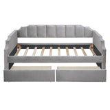Upholstered Daybed With Drawers, Slat Support