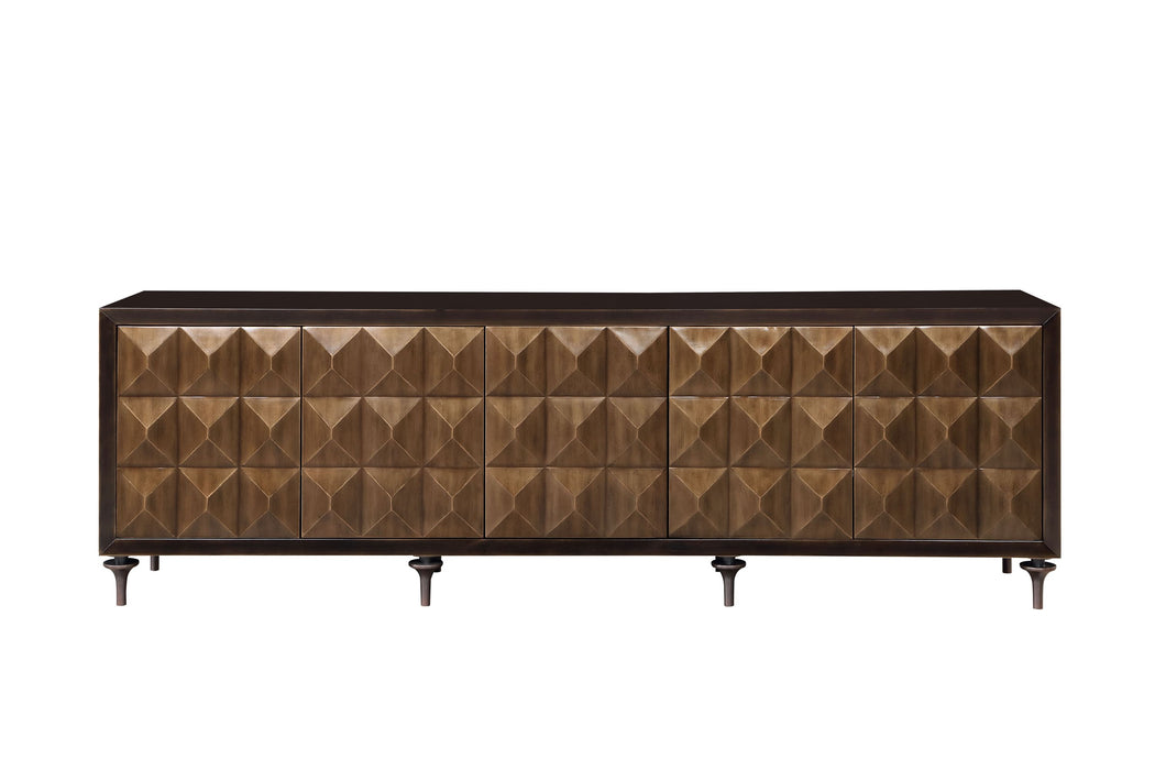 ACME Diya Console Cabinet, Forged Bronze & Espresso Finish AC02503