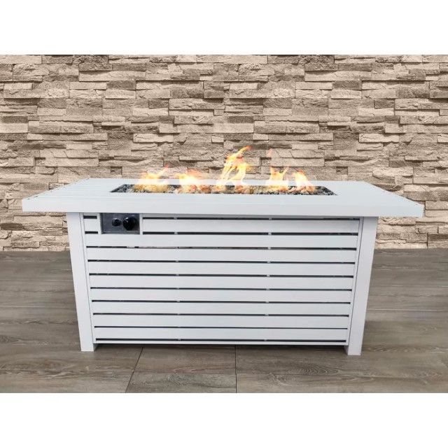 Propane / Natural Gas Outdoor Steel Fire Pit Table With Lid