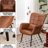 Modern Accent Arm Chair High Back With Metal Legs And Soft Padded