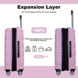 3 Piece Luggage Sets Lightweight & Durable Expandable Suitcase With Two Hooks