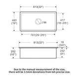 Elegant Farmhouse Apron Front Ceramic Single Bowl, Kitchen Basin