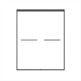 Double Sliding Shower Door, Semi-Frameless Bypass Bathroom Sliding Door With 1/4" (6 Mm) Tempered Glass For Walk-In Shower