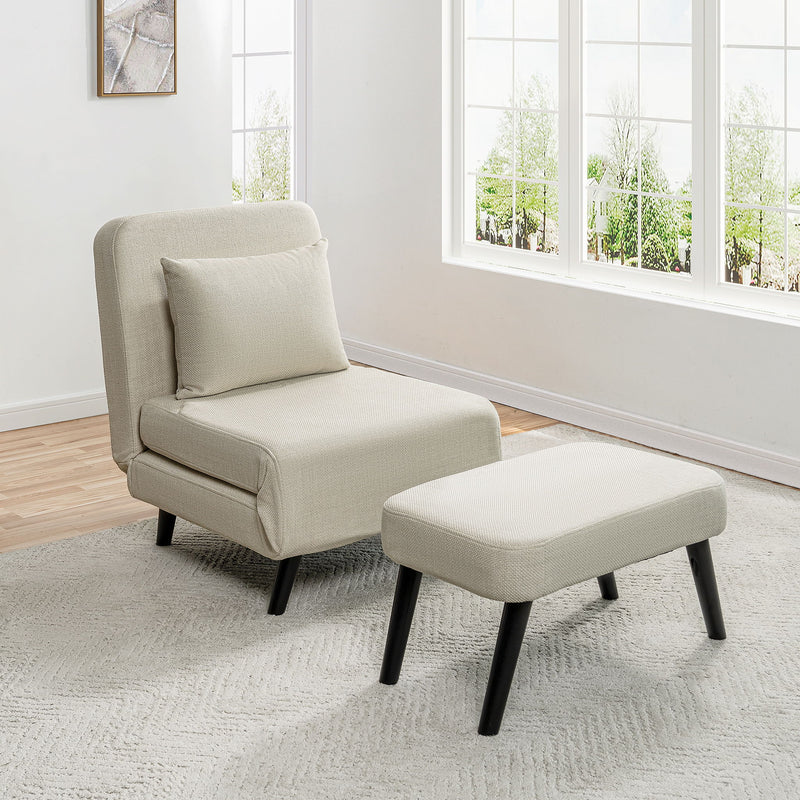 3 In 1 Foldable Chaise Lounge With Adjustable Backrest