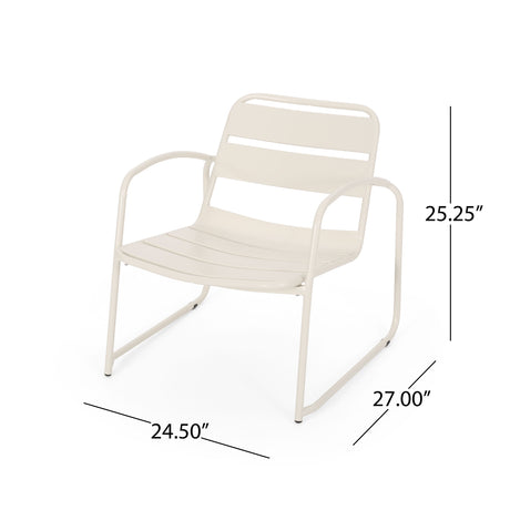 Outdoor Accent Chair With Metal Frame - White