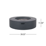 Modern Lightweight Concrete Outdoor Circular Fire Pit 50,000 Btu