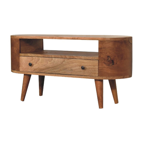Mini Rounded Entertainment Unit - Oak