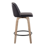 Toriano - Contemporary Fixed-Height Counter Stool & Swivel With Round Footrest (Set of 2)