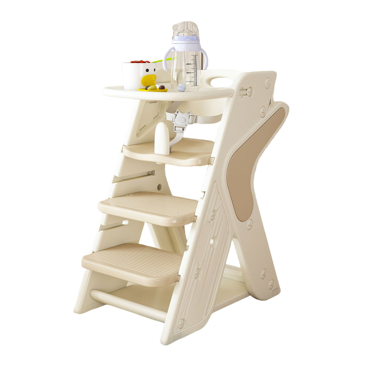 Multifunctional Growing Up Dining Chair With Adjustable Height And 5 Point Seat Belts