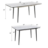 Modern Extendable Dining Table And Chair Set For 2 - 6 People