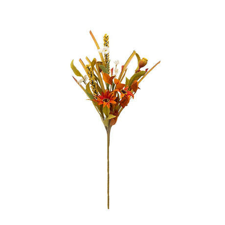 Artificial Flower Picks, Botanicals Decor For Harvest Festival Fall Festival & Thanksgiving Table Decorations (Set of 12) - Green / Orange Multi