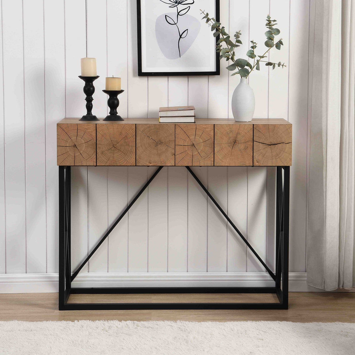 Luxury Industrial Table With 2 Drawers