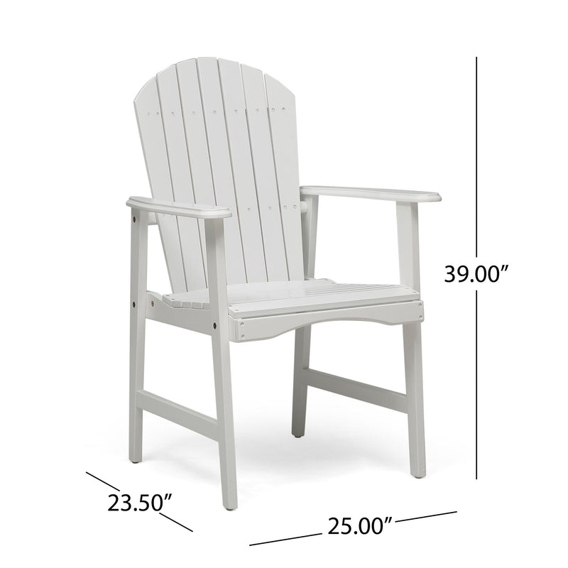 Outdoor Weather Resistant Acacia Wood Adirondack Dining Chairs (Set of 2)