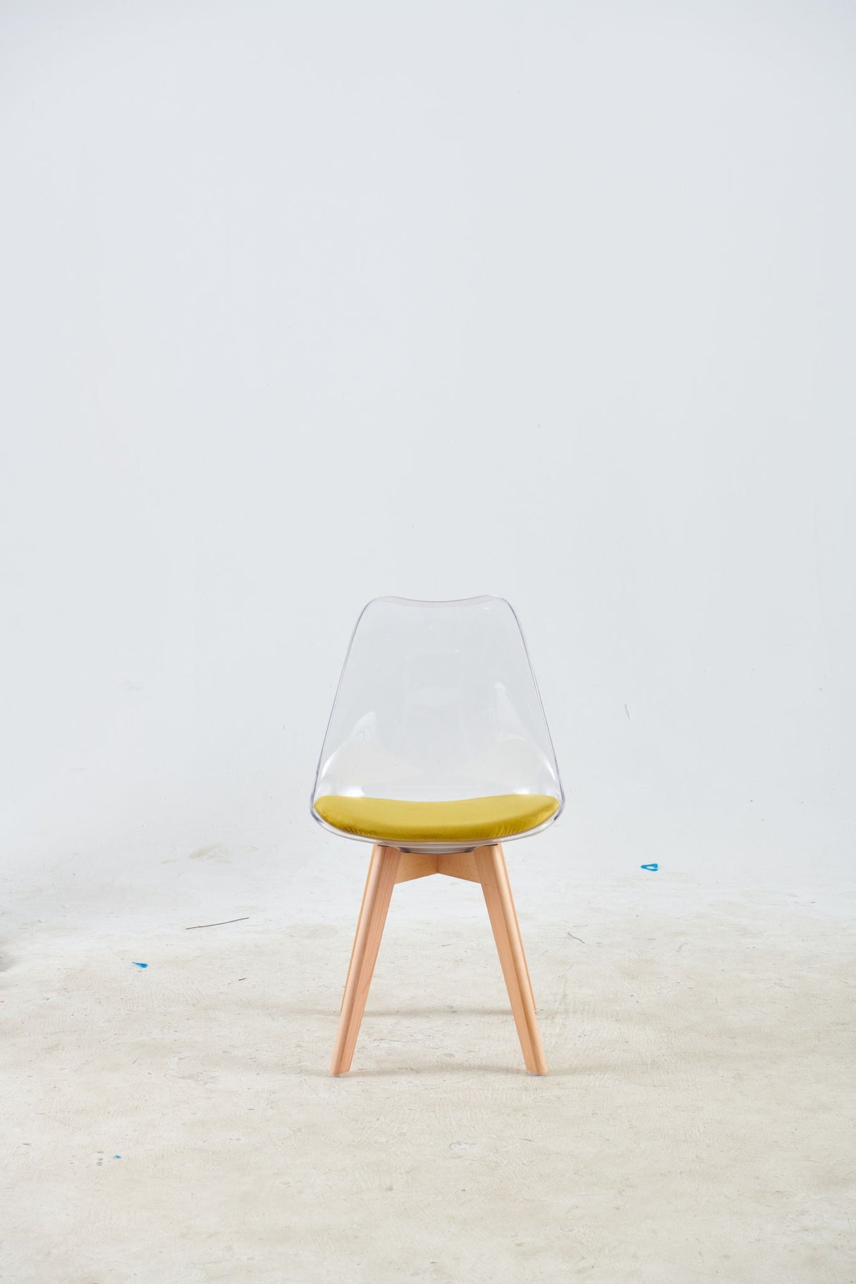 Dining Chair, Coffee Chair Wood Leg (Set of 4) - Transparent