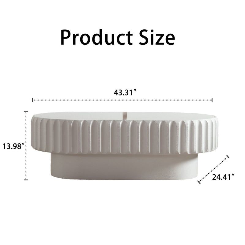 Fluted Storage Table With Lift Off Lid - Cream White