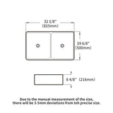 Double Bowl Apron Front Kitchen Sink 32", Sturdy And With Scratch Resistant - White