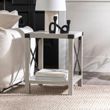Farmhouse Metal X Table With Lower Shelf