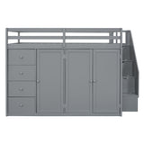 Loft Bed With Built In Wardrobes, Cabinets And Drawers