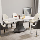 Modern Stone Panel Stainless Steel Curved Legs, Can Accommodate 6 - 8 People