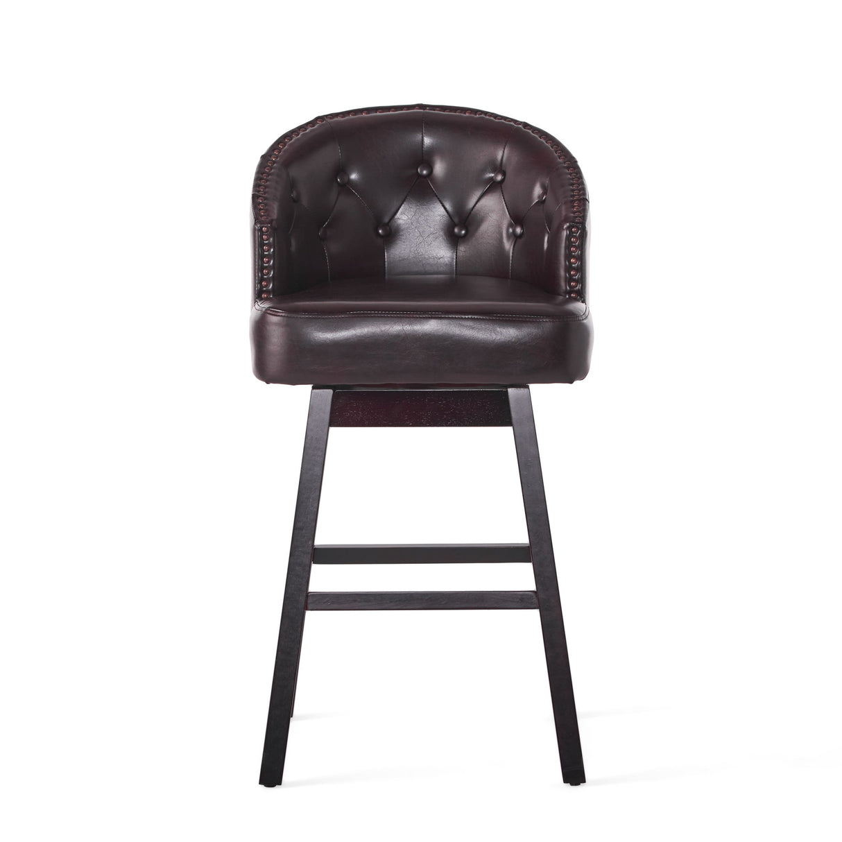 Mellifluous - 360 Degree Swivel Bar Stool With Stunning Nailhead Trim, (Set of 2)