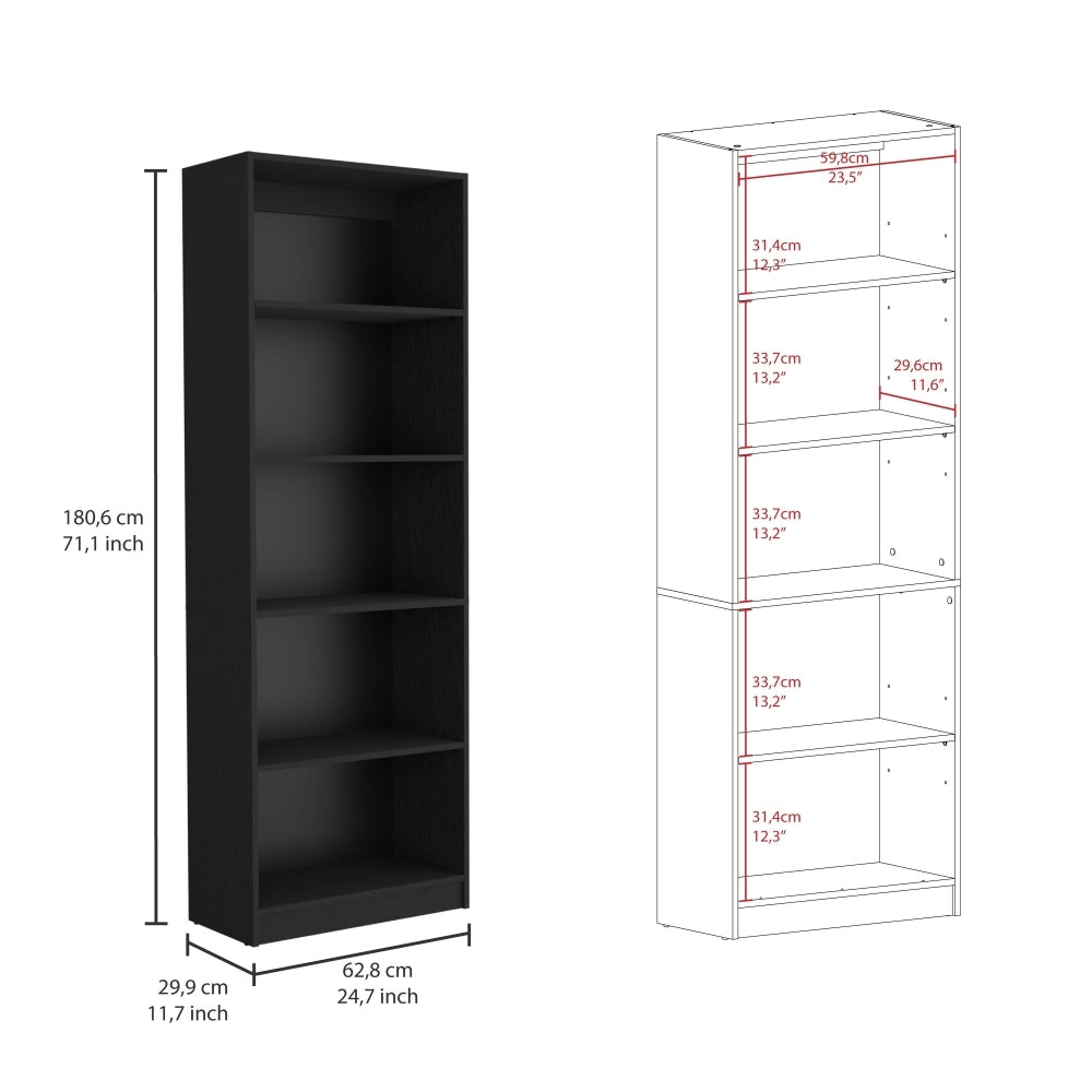 Dupree 4 Piece Home Bookcase set, 91" Wide with 17 Shelves And a Double-Door Cabinet ,  Living Room Set  Black