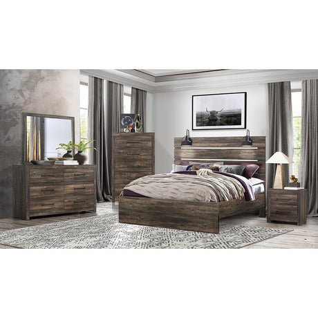 Monica - Bed With Panel Style And Slat Headboard