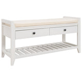 Multipurpose Entryway Shoe Rack With Cushioned Seat And Drawers