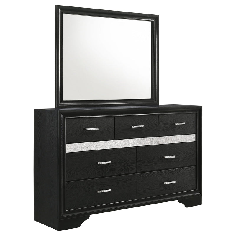 Annie - 7 Drawer Dresser With Mirror - Black