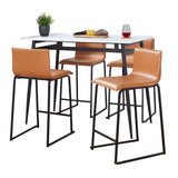 Marcel Mara - 5 Piece Upholsted, Contemporary Counter Height Dining Set