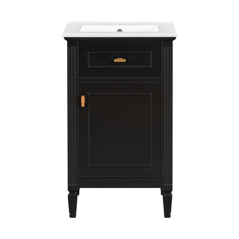 Bathroom Vanity With Sink, Adjustable Shelf, Tilt-Out Drawer