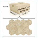 Hexagon Natural Marble Polished Tile For Wall And Floor (Set of 12)