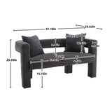 Modern Chenille Loveseat Sofa, Comfy Upholstered 2 Seater