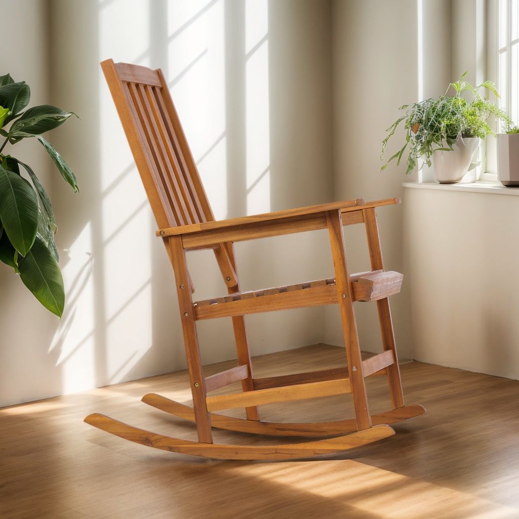 Acacia Indoor Rocking Chair, Outdoor Solid Patio Furniture
