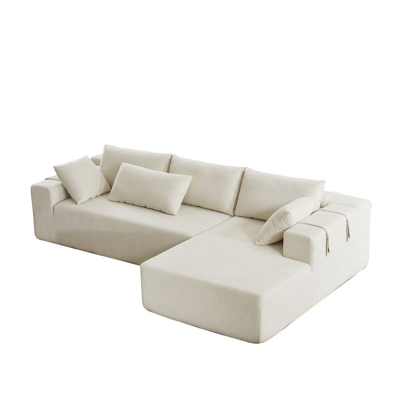 Modern Upholstered Sectional Sofa Couch Set With 6 Pillows, Free Combination