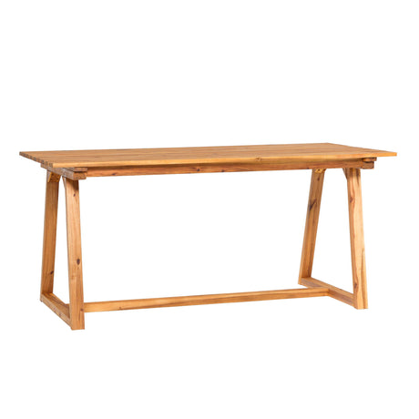 Contemporary Solid Wood Slat Top Patio Dining Table
